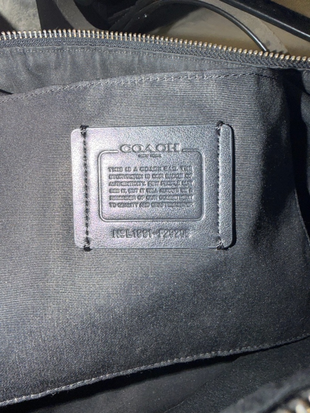 Coach Signature Tote in Charcoal and Black - Picture 9 of 13